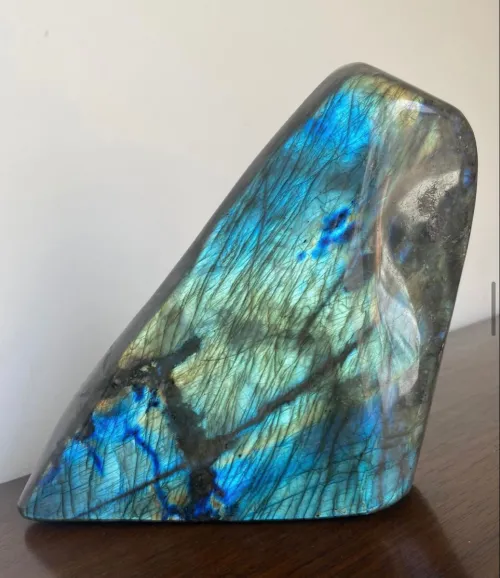Labradorite jewelry displaying color flashes at different angles